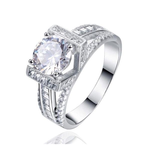 Cubic Zirconia Gold Plated Wedding Ring Size 6 - Picture 2 of 7